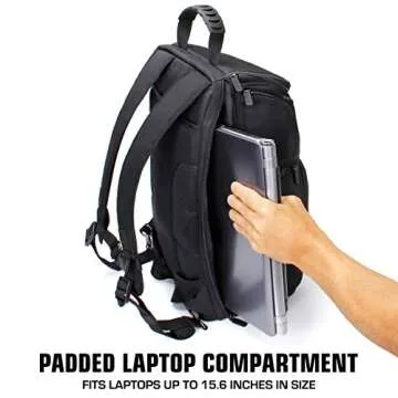 USA GEAR Camera Backpack Bag Professional for DSLR/SLR/Mirrorless Photography Camera Case with Laptop Compartment, Waterproof Rain Cover & Tripod Holder, Compatible with Canon Nikon Sony (Black)
