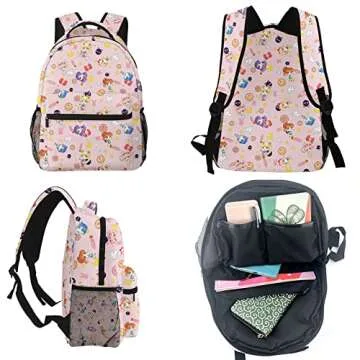 YUANXCUSTOM Adults Teen Cute Casual Backpack with Lunch Bag Lightweight College Bookbag (moon2)