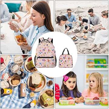 YUANXCUSTOM Adults Teen Cute Casual Backpack with Lunch Bag Lightweight College Bookbag (moon2)