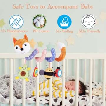 ORZIZRO Car Seat Toys, Baby Plush Spiral Hanging Toys for Stroller Crib Bar Bassinet Car Seat Mobile...