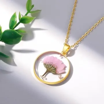 Aster Pressed Flower Necklace for September Birthdays