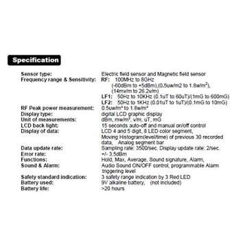 LATNEX® Case and Cornet ED88TPlus5G Latest Version RF & Gaussmeter Measures Wide Range Frequencies - Acoustic RF Gauss and EMF Meter with Datalogger