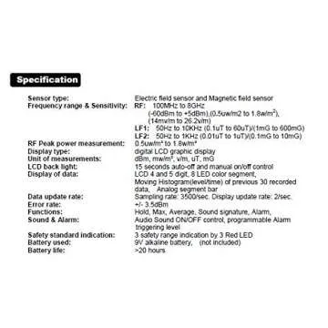 LATNEX® Case and Cornet ED88TPlus5G Latest Version RF & Gaussmeter Measures Wide Range Frequencies - Acoustic RF Gauss and EMF Meter with Datalogger