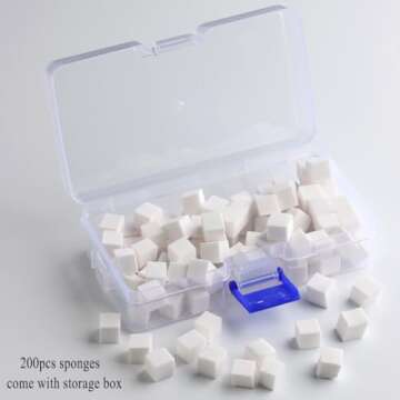 Fcozpjk 200Pcs Soft Nail Sponges for Ombre, Square Mini Nail Art Sponges, Aura Nails, Ombre Nail Brush, Gradient Nail Design Tools, Gel Polish Blending Sponge Applicator