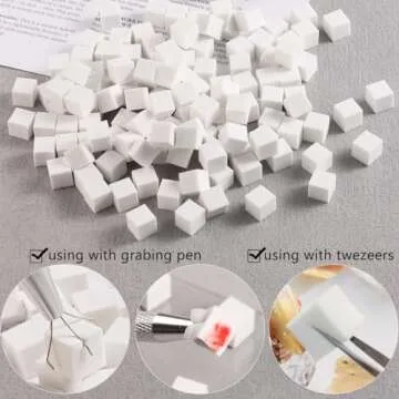 Fcozpjk 200Pcs Soft Nail Sponges for Ombre, Square Mini Nail Art Sponges, Aura Nails, Ombre Nail Brush, Gradient Nail Design Tools, Gel Polish Blending Sponge Applicator