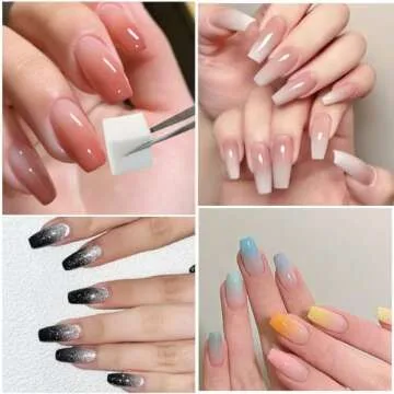 Fcozpjk 200Pcs Soft Nail Sponges for Ombre, Square Mini Nail Art Sponges, Aura Nails, Ombre Nail Brush, Gradient Nail Design Tools, Gel Polish Blending Sponge Applicator