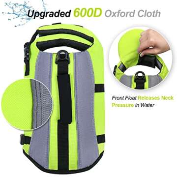VIVAGLORY Dog Life Jacket with Reflective Trims & Float