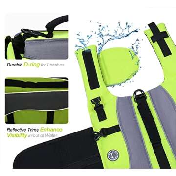 VIVAGLORY Dog Life Jacket with Reflective Trims & Float