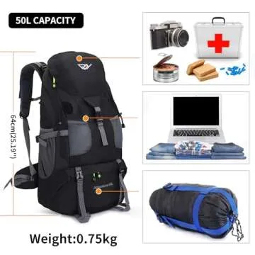 Russel Molly Hiking Backpack, 50l Camping Lightweight Bag for Outdoor