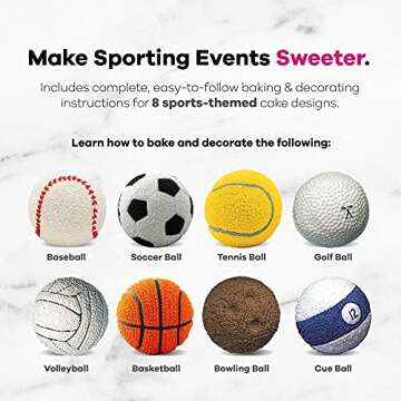 Wilton Aluminum 3D Sports Ball Pan Set, For Baking 6-Inch Spherical Shapes, Made With Natural Anodized Aluminum, Made Without PFAS