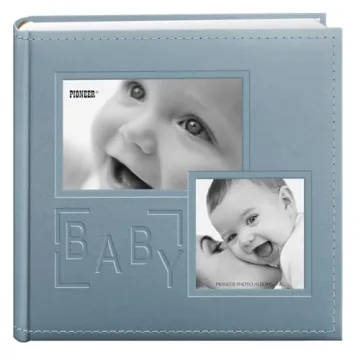 Pioneer Photo Albums DA-200COLB/B 200-Pocket Embossed Baby Leatherette Frame Cover Album for 4 by 6-...