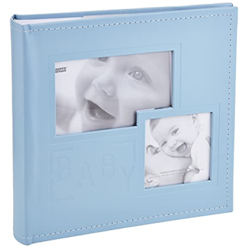 Pioneer Photo Albums DA-200COLB/B 200-Pocket Embossed Baby Leatherette Frame Cover Album for 4 by 6-Inch Prints, Blue