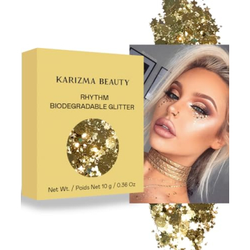 Rhythm Biodegradable Chunky Glitter // Karizma Beauty Gold Bio Glitter Eco Glitter Face Glitter Festival Chunky 10g