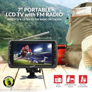 SuperSonic 7-Inch Portable LCD TV with Tuner and Inputs