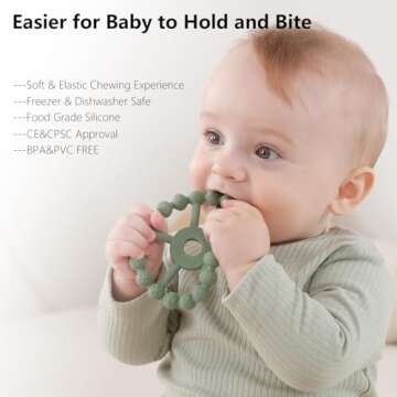 3 Pack Ring Teether for Infants - Safe Teething Relief
