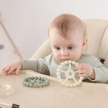 3 Pack Ring Teether for Infants - Safe Teething Relief