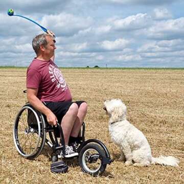 FreeWheel Wheelchair Attachment with Pneumatic Wheelchair front Wheel Tire - Cool Wheelchair Accessories for Standard Frames and Standard Footrests (Black)