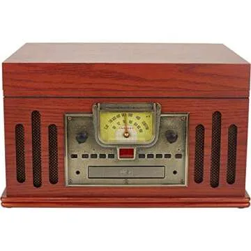 Crosley CR704D-PA Musician 3-Speed Turntable with Radio, Cd/Cassette Player, Aux-in and Bluetooth, P...