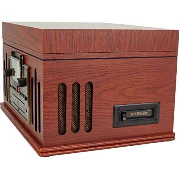 Crosley CR704D-PA Musician 3-Speed Turntable with Radio, Cd/Cassette Player, Aux-in and Bluetooth, Paprika