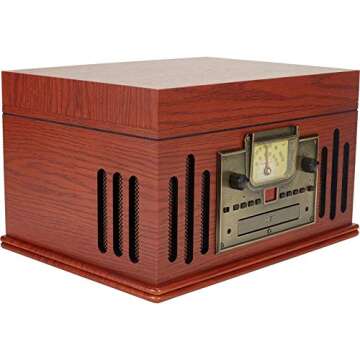 Crosley CR704D-PA Musician 3-Speed Turntable with Radio, Cd/Cassette Player, Aux-in and Bluetooth, Paprika