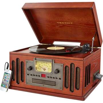 Crosley CR704D-PA Musician 3-Speed Turntable with Radio, Cd/Cassette Player, Aux-in and Bluetooth, Paprika