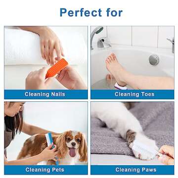 DAYGOS 24pcs Handle Grip Nail Brush - Finger Nail Brushes for Cleaning Fingernails, Hand Fingernail Scrub Brush Kits for Toes and Nails Cleaner, Long Handle Pedicure Brushes, Multicolor