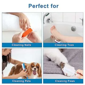 DAYGOS 24pcs Handle Grip Nail Brush - Finger Nail Brushes for Cleaning Fingernails, Hand Fingernail Scrub Brush Kits for Toes and Nails Cleaner, Long Handle Pedicure Brushes, Multicolor