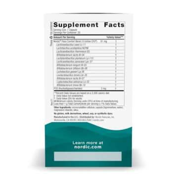 Nordic Naturals Nordic Flora Probiotic Comfort - 30 Capsules - 13 Probiotic Strains w/ 15 Billion Cu...