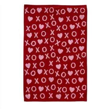 SKL Home Valentines Day Xs and Os Hand Towel Set, 2 Count