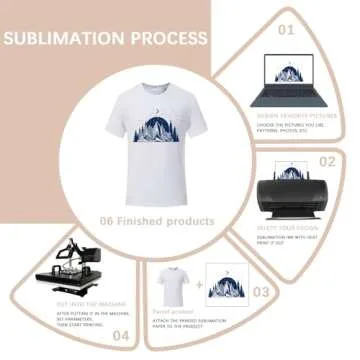 ORJ 5 Pieces Polyester Adult Tshirts for Sublimation White Blank Crew Neck Men Short Sleeve T-Shirt