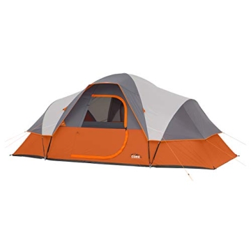 CORE 9 Person Extended Dome Tent - Spacious Family Camping Adventure