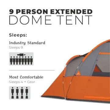 CORE Extended Dome 9 Person Tent for Family Camping