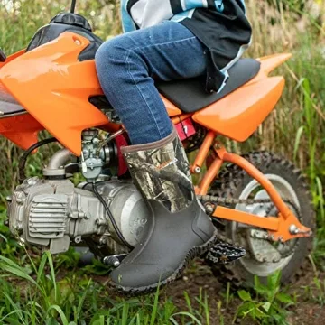 HISEA Kids Rain Boots Waterproof Neoprene Rubber Mud Boots Youth Rainboots Mid Calf Rain Shoes for Toddlers Kid Children Boys & Girls Outdoor Fishing Hiking Camping Garden Barn Farming Water Shoes