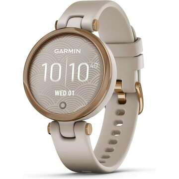 Garmin Lily™ GPS Smartwatch in Rose Gold & Tan