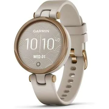 Garmin Lily™ GPS Smartwatch in Rose Gold & Tan