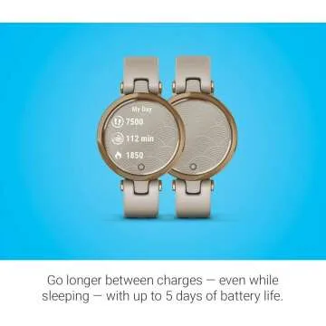Garmin Lily™ GPS Smartwatch in Rose Gold & Tan
