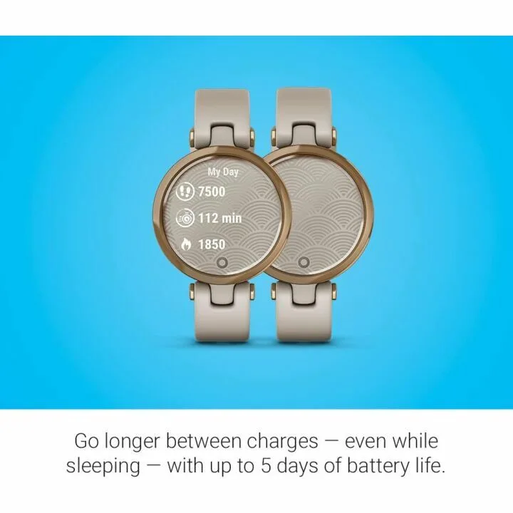 Garmin Lily™ GPS Smartwatch in Rose Gold & Tan