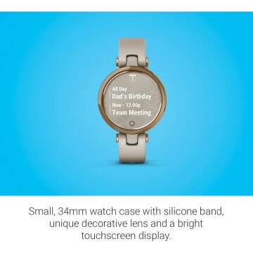 Garmin Lily™ GPS Smartwatch in Rose Gold & Tan