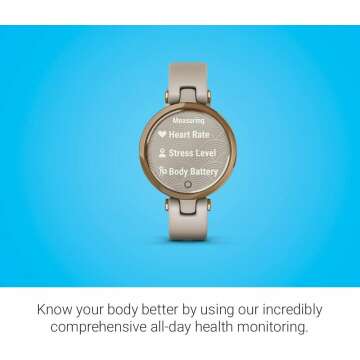 Garmin Lily™ GPS Smartwatch in Rose Gold & Tan