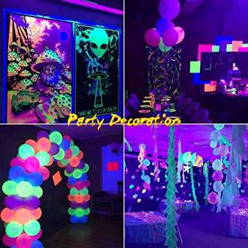 kamija UV LED Black Light, 10W USB Blacklight Tube for UV Poster, Portable Ultraviolet Light, Fluorescent Lamp for Halloween Blacklight Party Body Paints