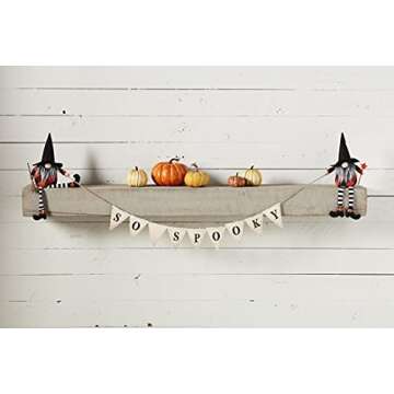 Charming Mud Pie Spooky Halloween Gnome Banner - 58 Inch Delight