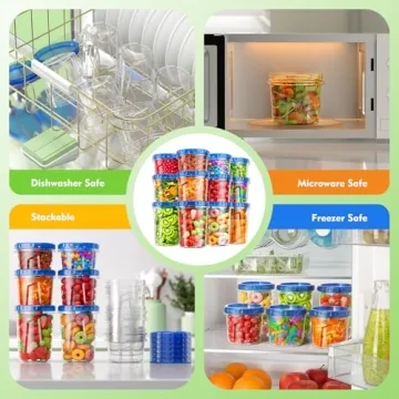 BiuLeon 12 Pack Freezer Storage – Leakproof, Reusable Containers