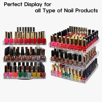 JACKCUBE 3 Tier Rotating Nail Polish Display Rack