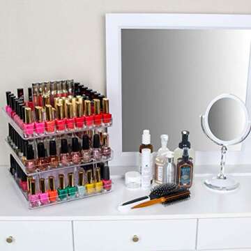 JACKCUBE 3 Tier Rotating Nail Polish Display Rack