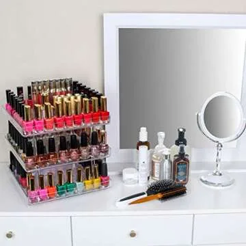 JACKCUBE 3 Tier Rotating Nail Polish Display Rack