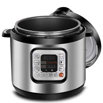 ZENY 1000W 6 Qt 10-in-1 Multi-Use Programmable Electric Pressure Cooker, Slow Cooker, Rice Cooker, Sauté, Yogurt Maker, Bean Maker, Steamer and Keep Warm Rice Cooker
