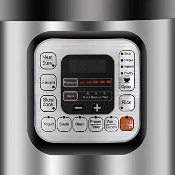 ZENY 1000W 6 Qt 10-in-1 Multi-Use Programmable Electric Pressure Cooker, Slow Cooker, Rice Cooker, Sauté, Yogurt Maker, Bean Maker, Steamer and Keep Warm Rice Cooker