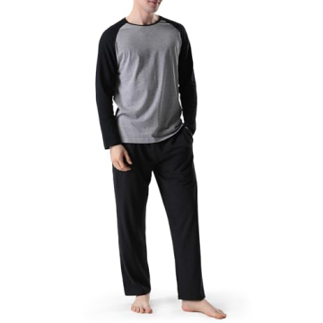 DAVID ARCHY Mens Cotton Pajama Set Soft Comfortable Lounge Wear