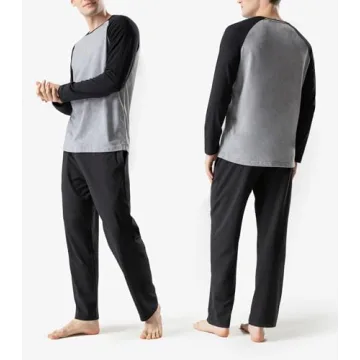 DAVID ARCHY Mens Cotton Pajama Set Soft Comfortable Lounge Wear