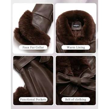 Stylish GRAN ORIENTE Faux Leather Jacket with Fur Collar